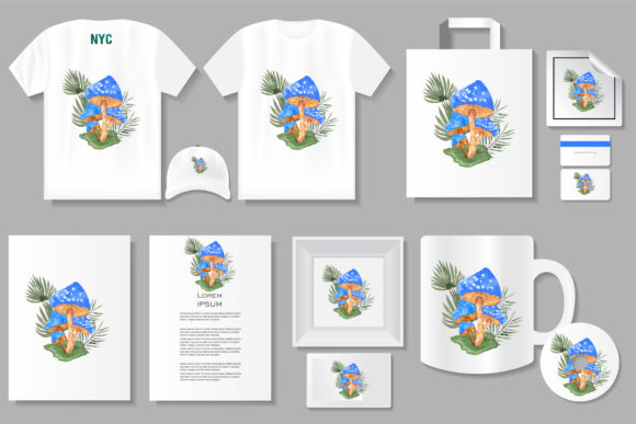 Download Watercolor Elegant Blue Mushroom Clipart - Watercolor Collection