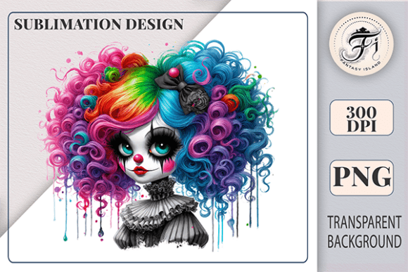 Download Watercolor Gothic Clown Sublimation PNG - Watercolor Collection