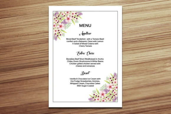 Download Printable Wedding Menu Card Template - Wedding Collection