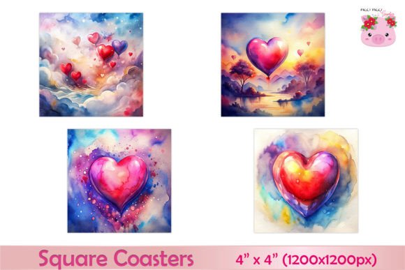 Download Heart Love Printable Valentine Coasters - Heart love Collection