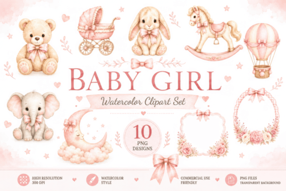Download Baby Girl Watercolor Clipart - Watercolor Collection