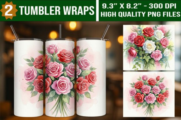 Download Watercolor Valentine Rose Tumbler Wraps - Watercolor Collection