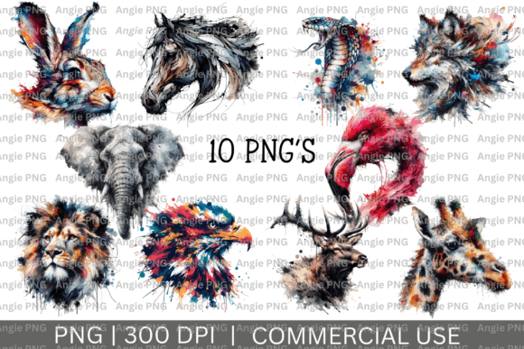 Download Abstract Watercolor Animal PNG Bundle - Watercolor Collection