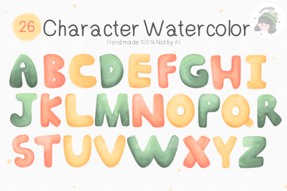 Download Font Watercolor Clipart PNG , Character - Watercolor Collection