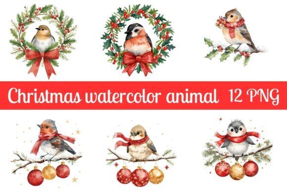 Download Christmas Watercolor Animal PNG - Watercolor Collection