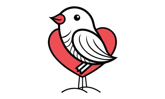 Download Bird with Heart Love Illustration - Heart love Collection