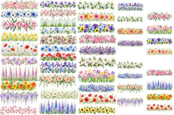 Download Watercolor Floral Border Sublimation PNG - Watercolor Collection
