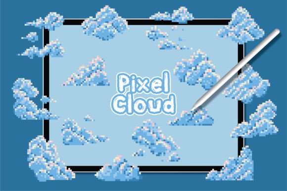 Download Pixel Clouds Clipart Sticker - Premium Resources