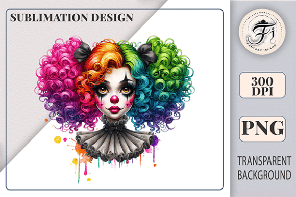 Download Watercolor Gothic Clown Sublimation PNG - Watercolor Collection