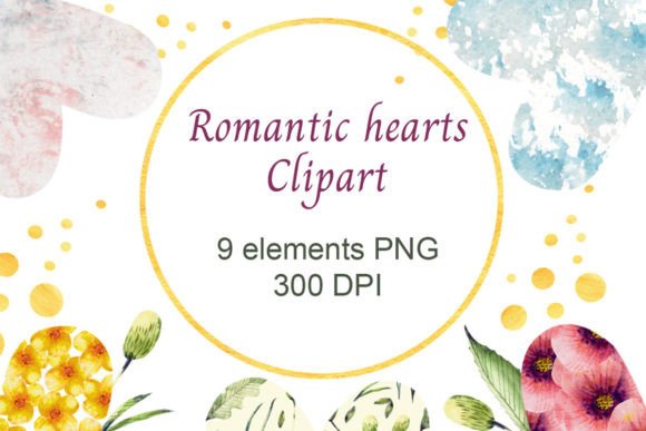 Download Romantic Hearts Watercolor Clipart - Watercolor Collection