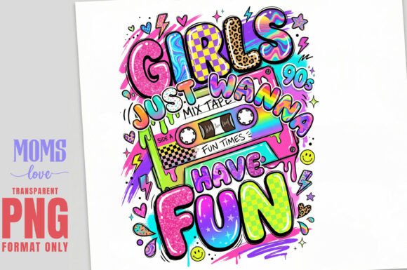 Download GIRLS JUST WANNA HAVE FUN Retro PNG - Retro png Collection