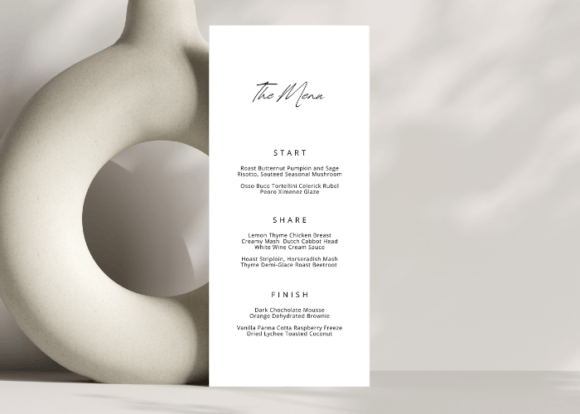 Download Printable Wedding Menu Card Template - Wedding Collection