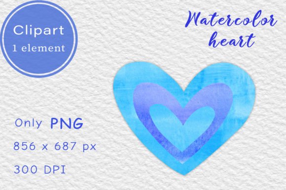 Download Blue Watercolor Heart. Clipart PNG - Watercolor Collection