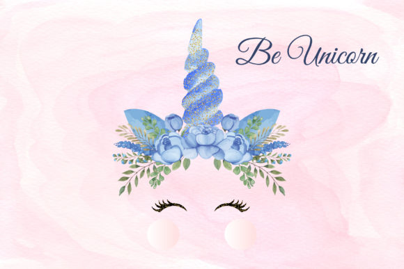 Download Watercolor Unicorn Blue Floral Pony - Watercolor Collection