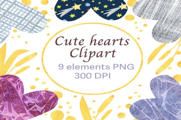 Download Cute Hearts Watercolor ClipArt - Watercolor Collection