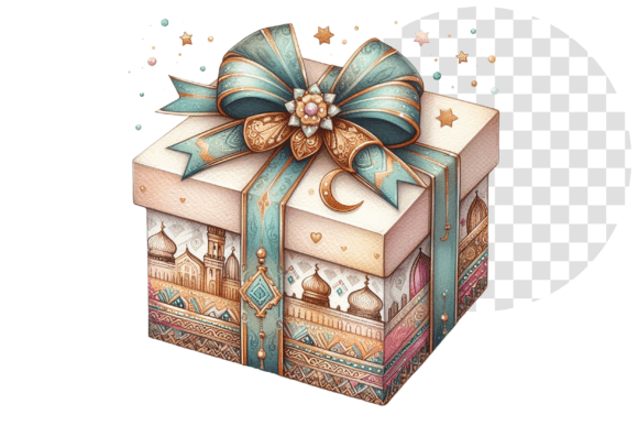 Download Eid Joy Watercolor Gift Box Clipart - Watercolor Collection
