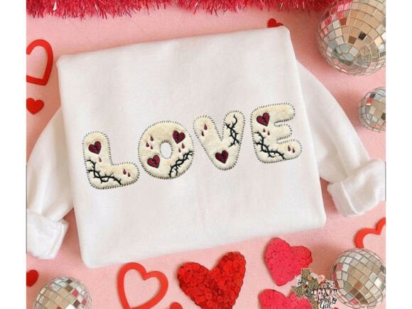 Download LOVE Gothic Faux Yarn Valentine Tshirt Png - Tshirt Collection