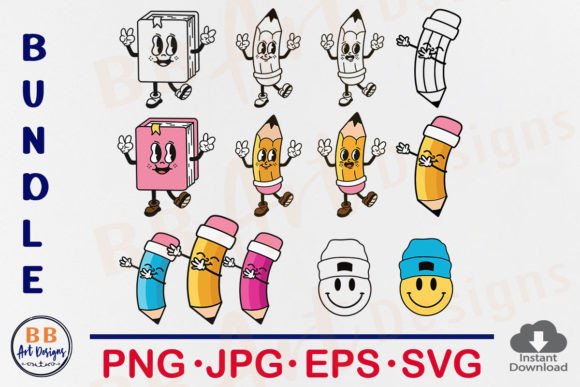 Download Retro School Elements, Ai Vector Clipart - Premium Resources