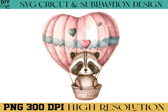 Download Raccoon Cute Valentine PNG Watercolor - Watercolor Collection