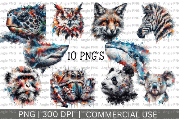 Download Abstract Watercolor Animal PNG Bundle - Watercolor Collection