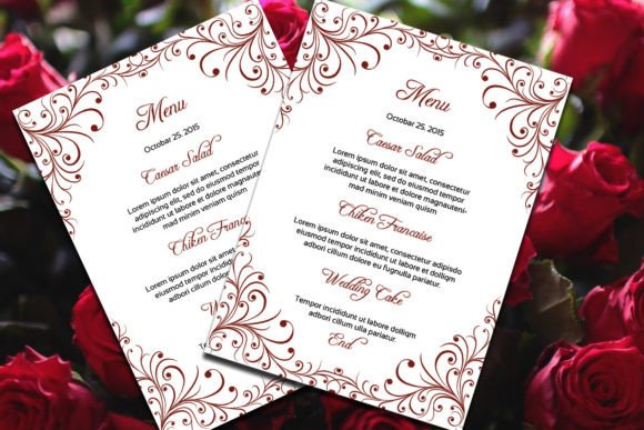 Download Printable Wedding Menu Card Template - Wedding Collection