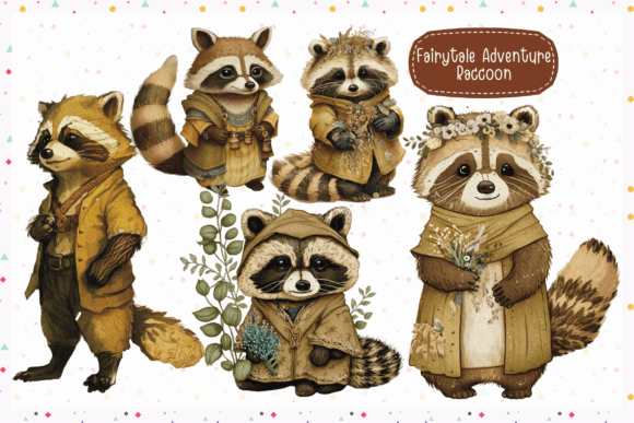 Download Fairytale Cute Raccoon in Watercolor - Watercolor Collection