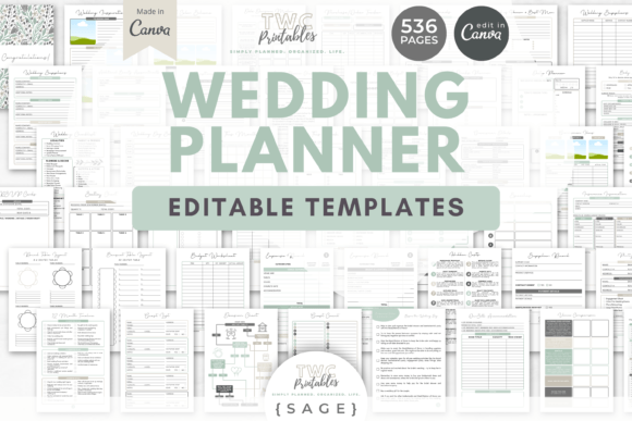 Download Wedding Planner Canva Templates | SAGE - Wedding Collection