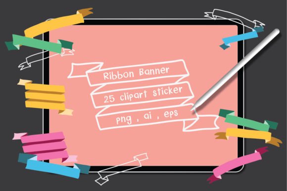 Download Ribbon Banner, Clipart Sticker Set - Premium Bundle