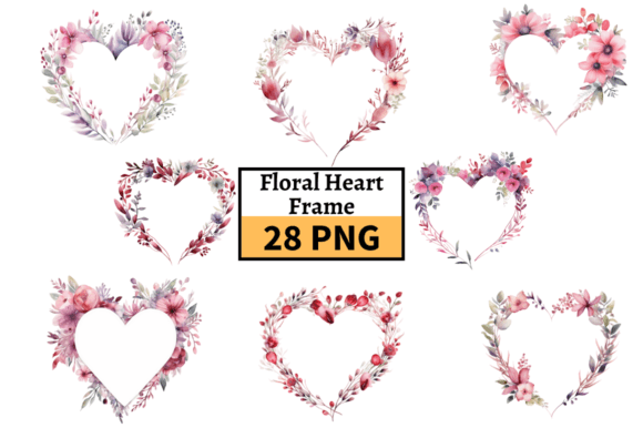 Download Watercolor Floral Heart Frame Clipart - Watercolor Collection