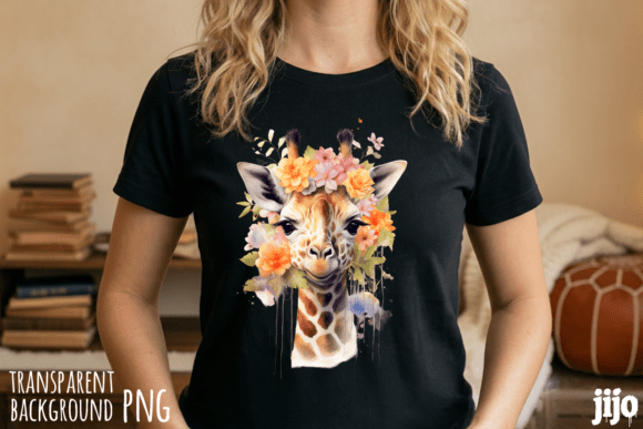Download Giraffe Floral Watercolor Animal PNG - Watercolor Collection