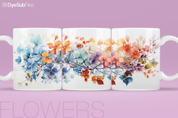 Download Watercolor Flower Coffee Mug Wrap Art - Watercolor Collection
